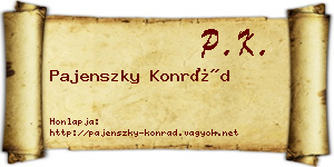 Pajenszky Konrád névjegykártya